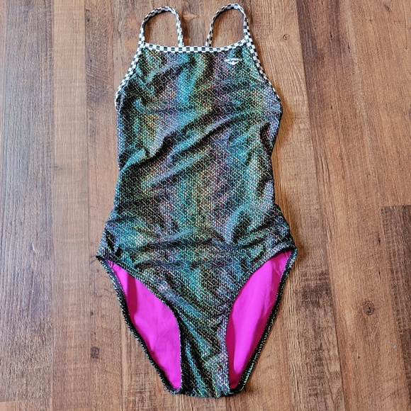 The Finals Glitz & Glam Foil Funnies Flutterback One Piece Swimsuit - Picture 3 of 12